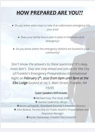 Emergency Preparedness Information Night